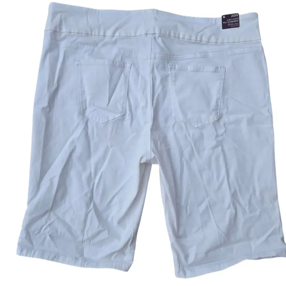 Gloria Vanderbilt‎ Amanda Bermuda Stretchy Shorts plus size 20W In White